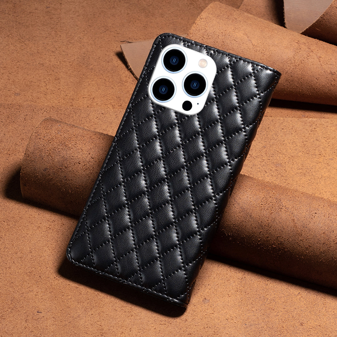 Binfen Color BF Style-16 For iPhone 15 Pro PU Leather Stand Case Anti-drop Card Holder Phone Cover - Black Binfen Color BF Style-16 For iPhone 15 Pro PU Leather Stand Case Anti-drop Card Holder Phone Cover - Black